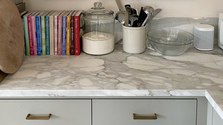 Close up of Ina Garten's countertops