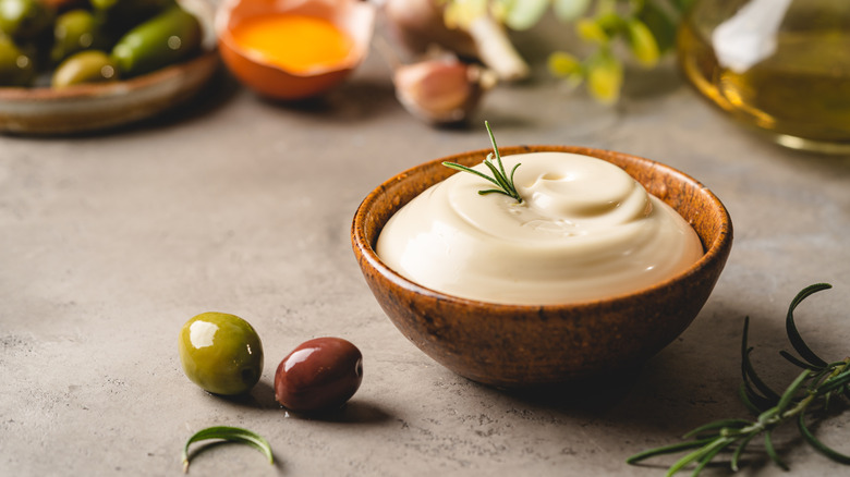 bowl of mayonnaise