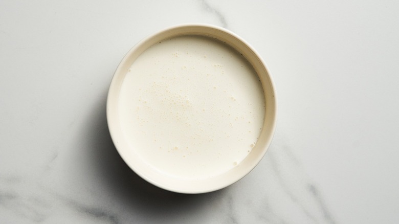 heavy cream in bowl