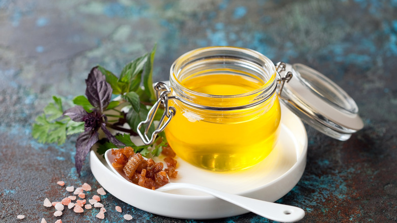 fresh duck fat in jar