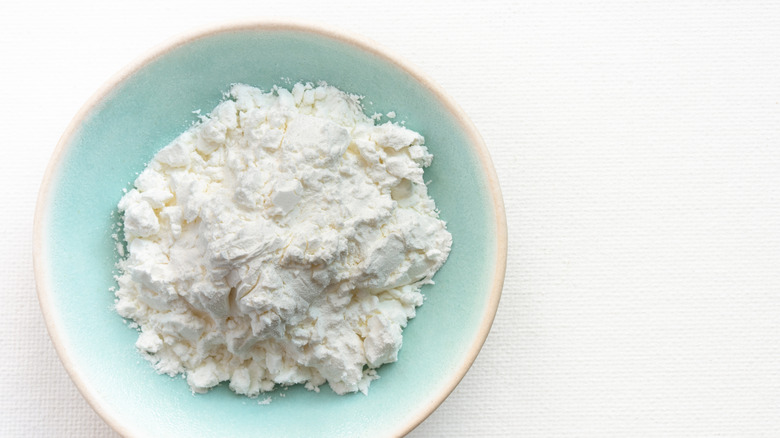 white cornstarch in a bowl