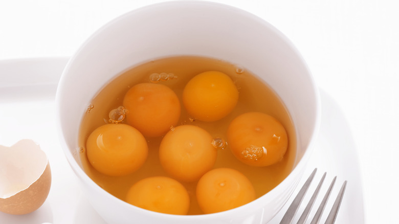 bowl of egg yolks