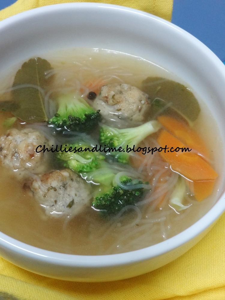 Chicken Meatball and Noodle Soup