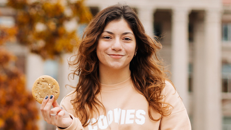 Person holding cookie
