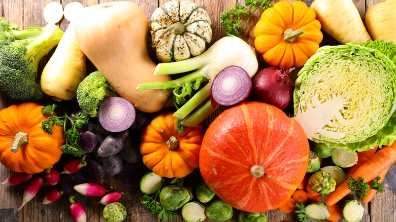 Winter crops on wood