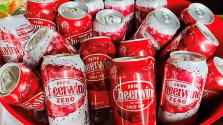 Cans of Cheerwine soda