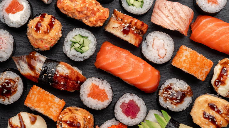 variety of sushi
