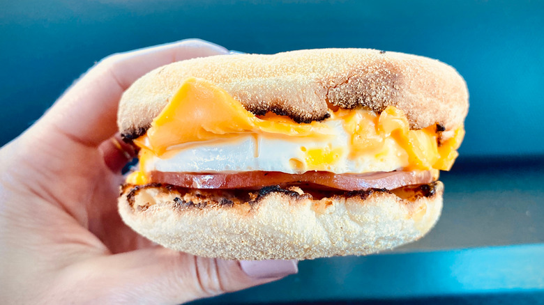 McDonald's breakfast sandwich with egg