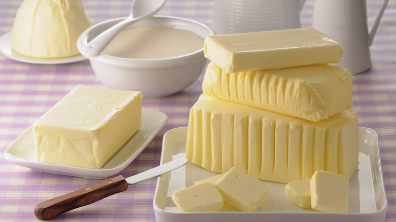 Blocks of butter