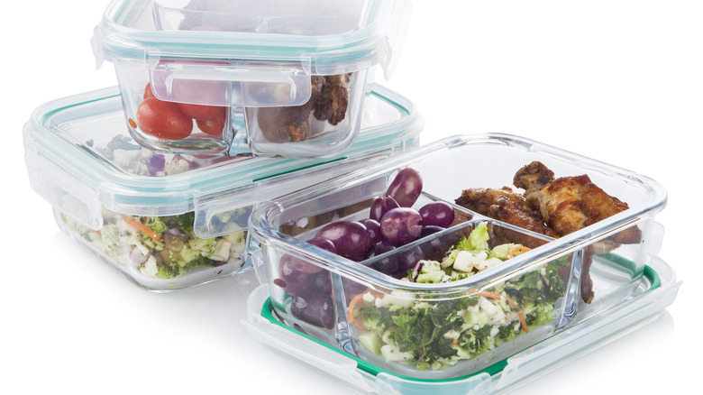Food in glass containers