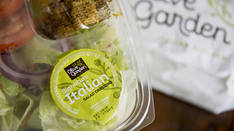 Boxed salad from Olive Garden