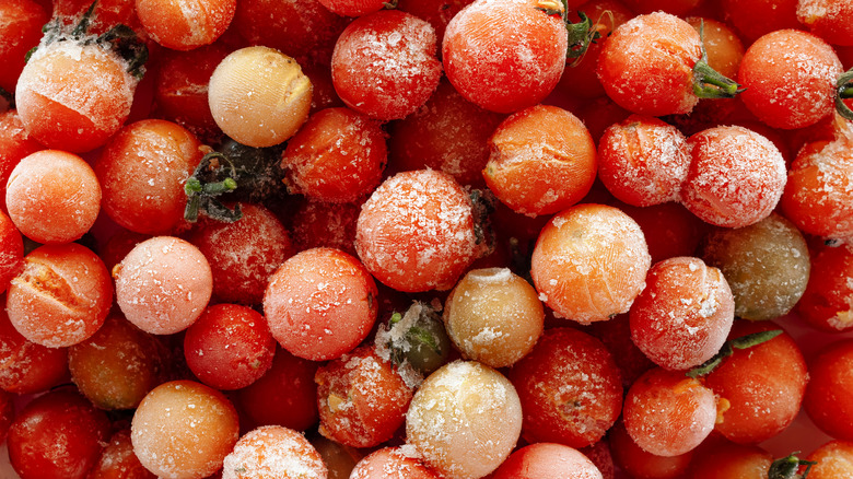 Frozen cherry tomatoes