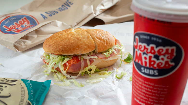Jersey Mike's sub and soda