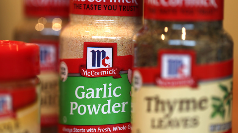 McCormick spices lined up