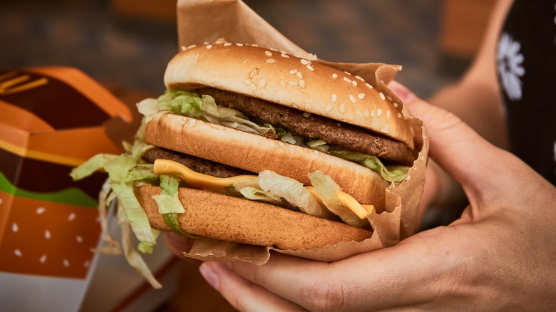 Big mac burger in hands