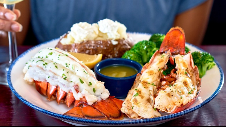 lobster dinner plate at Red Lobster
