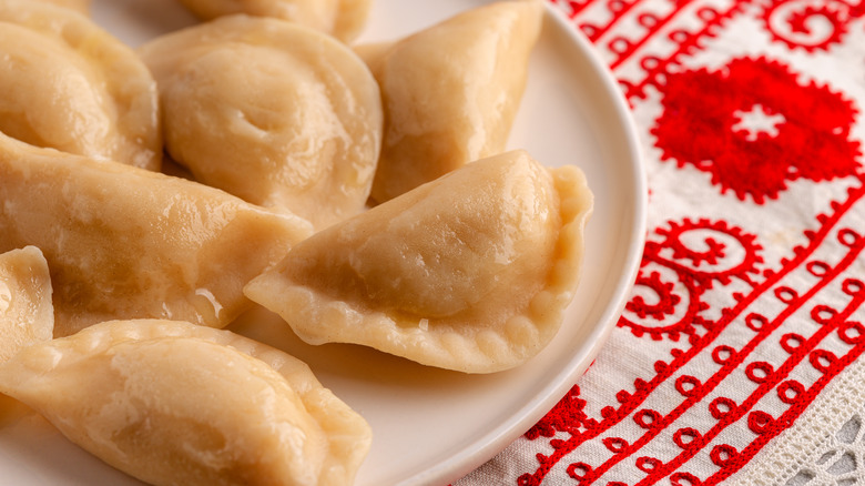 Pierogi on plate