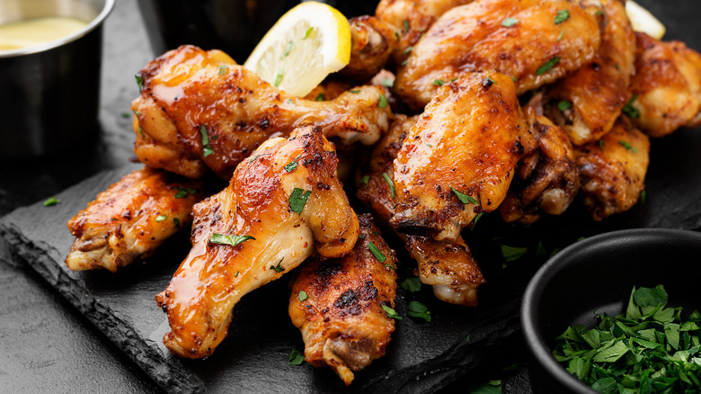 Plate of chicken wings