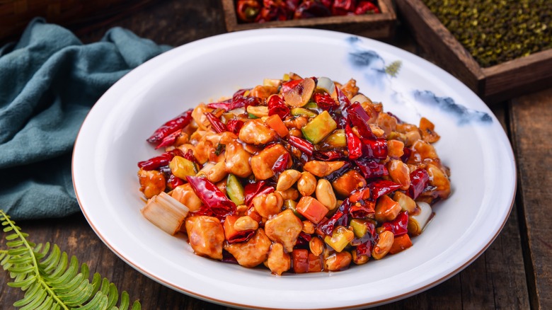 bowl of kung pao chicken