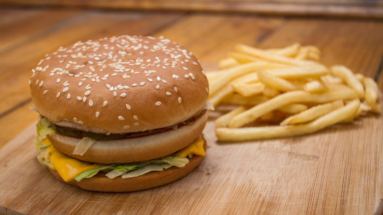 mcdonalds burger and fries