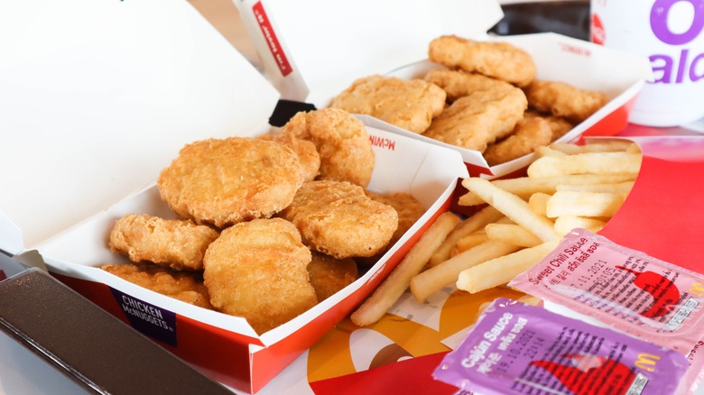 McDonald's nuggets on tray