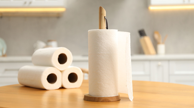 Rolls of paper towels