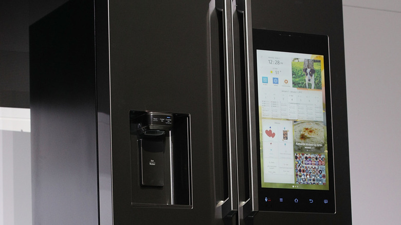 A black Samsung Wi-Fi Smart refrigerator