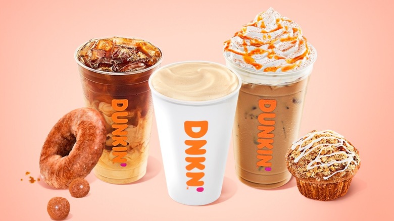 Dunkin' pumpkin drinks and donuts