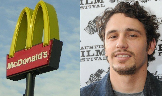 James Franco Writes a Love Letter to McDonald's: 'They Were There for Me When No One Else Was'