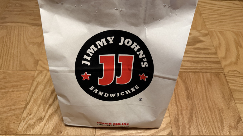 A Jimmy John's paper bag