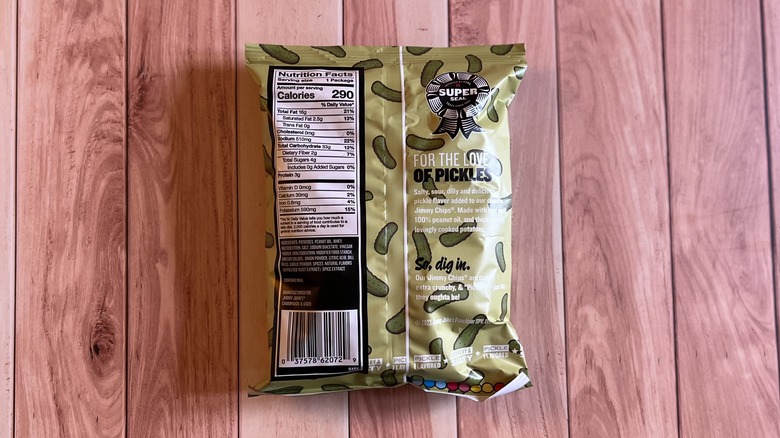 back of Pickle Jimmy Chips