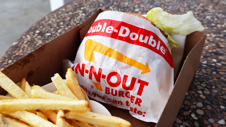 In-N-Out Double Double burger and fries