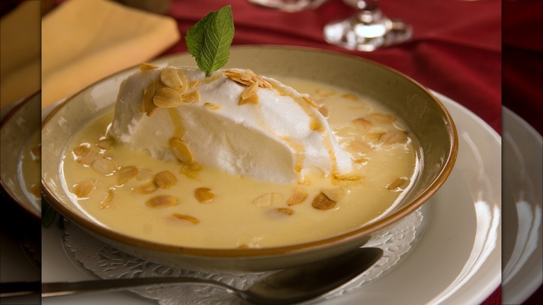 A floating island dessert