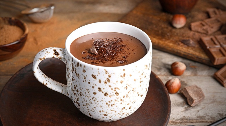 Hot chocolate in mug 