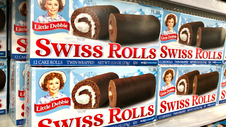 Little Debbie Swiss Roll boxes