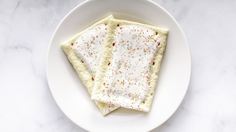 two untoasted pop-tarts on white plate