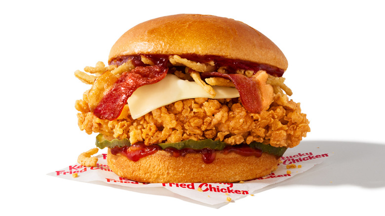 KFC BBQ sandwich white background