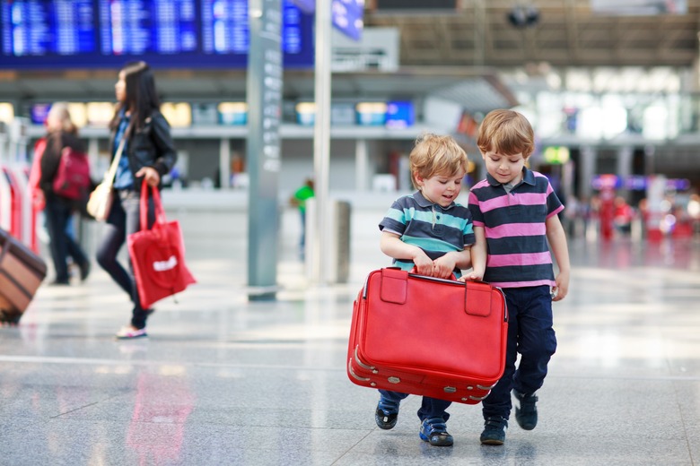 children at airport