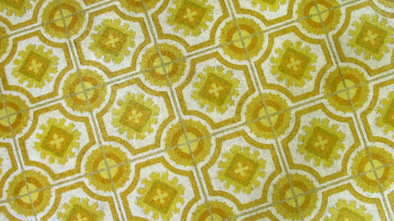 Geometric tiled floor design