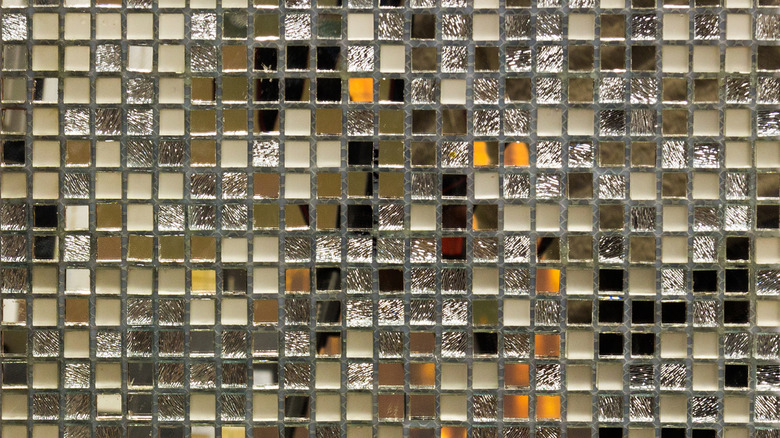 Metallic and shiny mosaic tiles