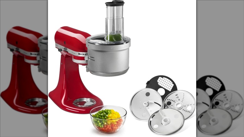 Product image of the KitchenAid food processor attachment with commercial food dicing disc