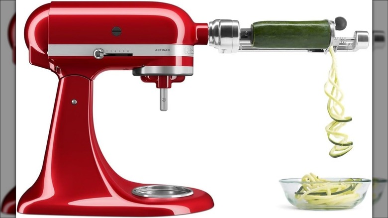 Product image of the KitchenAid fruit and vegetable spiralizer attachments