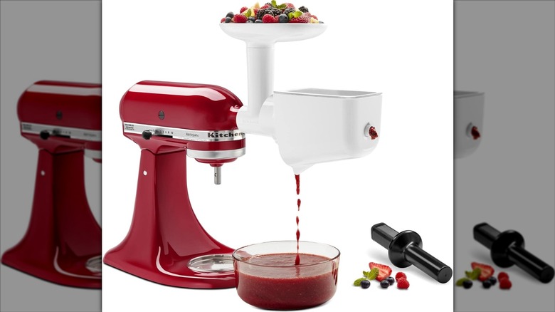 Product image of the KitchenAid fruit and vegetable strainer attachment