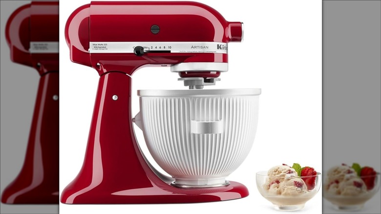Product image of the KitchenAid ice cream maker attachment