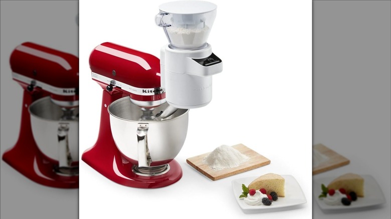 Product image of the KitchenAid sifter with scale attachment