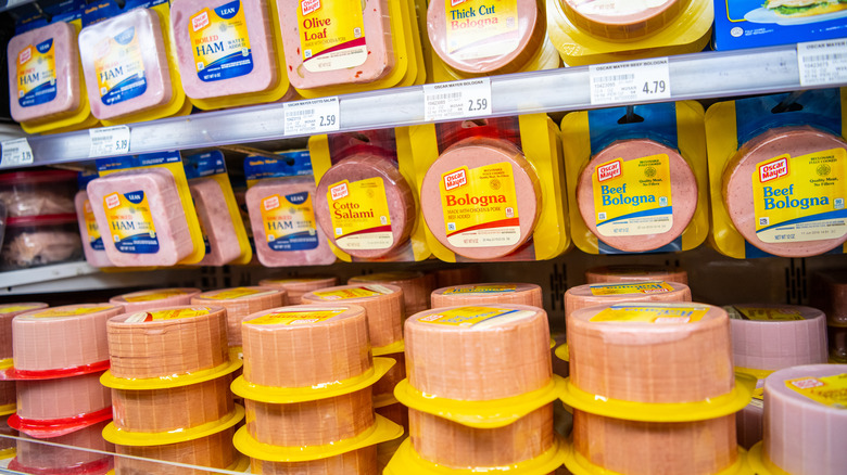 lunch meats on shelves