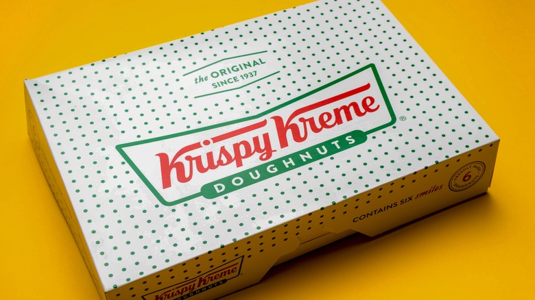 Box of Krispy Kreme donuts 