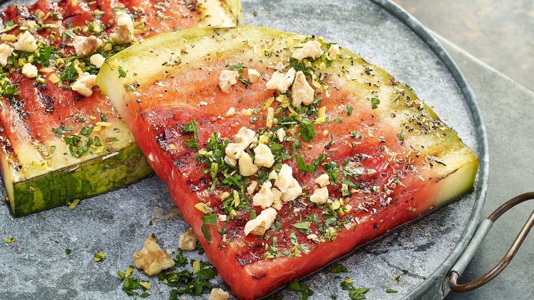Grilled Watermelon Steaks with Walnut Gremolata