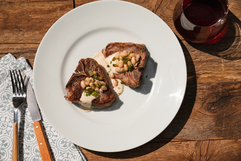 Lamb Chops With Green Chile Tahini Sauce