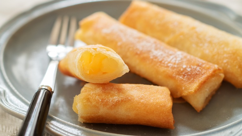 Fried apple pie egg rolls